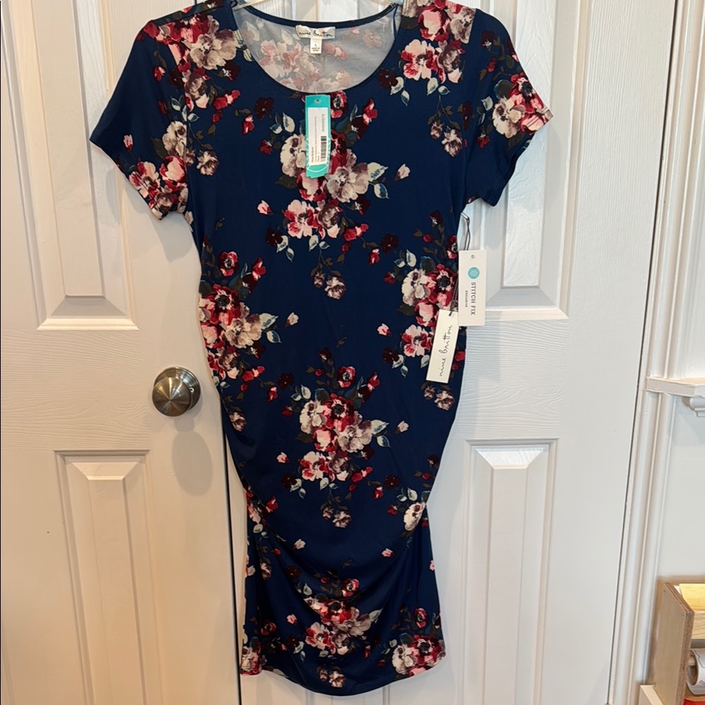 Nine Britton NWT Maternity Navy Floral Dress: SUPER SOFT